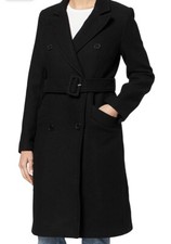 Naf Naf Womens Dune Wool Blend Jacket Black Size 10 Brand New