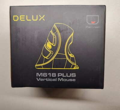 DELUX M618 Plus Ergonomic Large Vertical 2.4G Wireless Mouse Palm Rest, Black