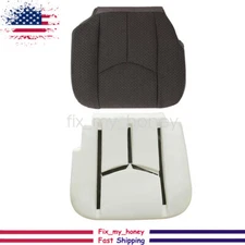 New Driver Bottom DK Gray Cloth Seat Cover & Foam Pad For 03-07 GMC Sierra 1500