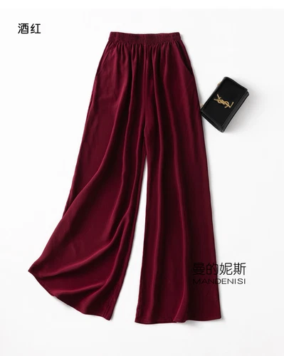 Damen 100 % Seide Maulbeere weites Bein Hose Abend Komfort Palazzo lose Hose - Bild 37 von 39