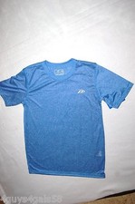Boys S/S Tee Shirt BLUE ATHLETIC Gray Speckle LOGO ON CHEST Size S 6-7
