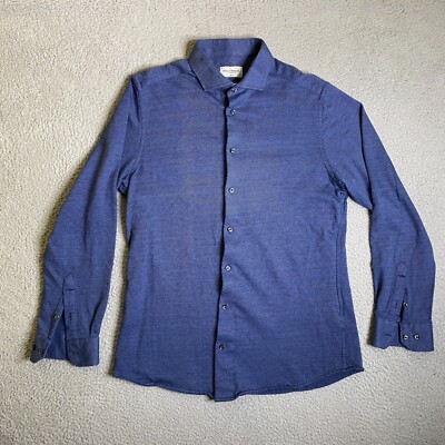 Bruun & Stengade Shirt Men 16.5/ 42 Button Up Slim Fit Long Sleeve Preppy Casual