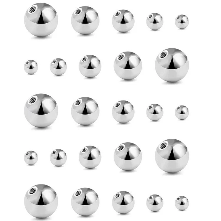 10 Pcs Ricambio Palline per Piercing Pancia Capezzolo Barretta Labbro Lingua - Immagine 3 di 4