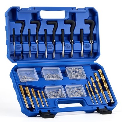 172pc Thread Repair Kit, Metric Thread Restorer Kit with HSS Drill Bits Taps ...
