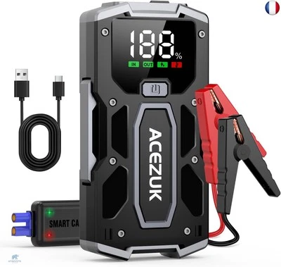 ?ACEZUK ACEZUK Booster Batterie Voiture 3000A, Démarreur de Voiture Portable (Jusqu'à 5