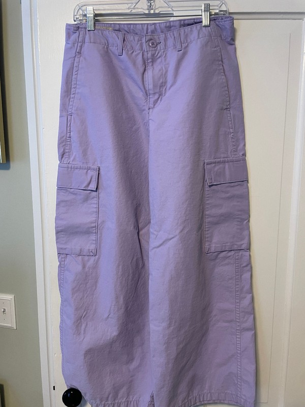 Levi Strauss Purple Khaki Cargo Pants Size 29 Wide Leg RARE Limited Edition