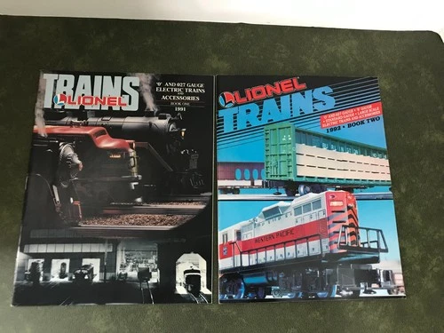 Lionel Electric Trains And Accessories Catalogs Book 1 1991 & Bool 2 1992