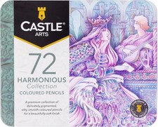 Harmonious Colored Pencil Set 72 Muted Wax Based Soft Core Coloring Pencils
