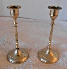 Brass Candlestick Holders Pair 6" Made in India