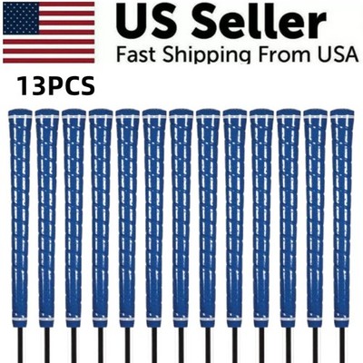13Pack NEW Wrap Golf Grips Golf Club Grip Standard and Midsize Rubber Blue Grip