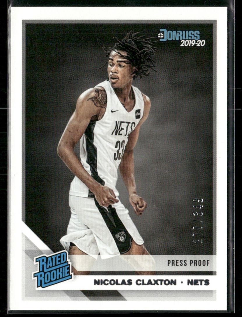 2019-20 Donruss Rated Rookies Press Proof Silver Nicolas Claxton Rookie 277/349