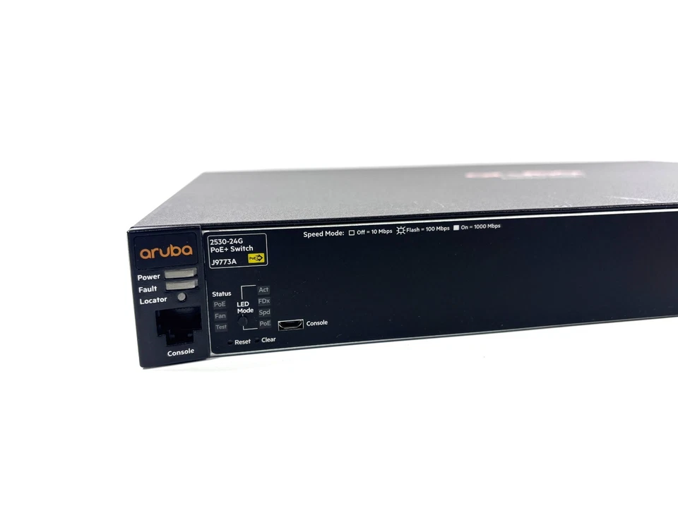 Conmutador de red Gigabit de 24 puertos HP Aruba 2530-24G PoE+ J9773A Foto 2 de 4