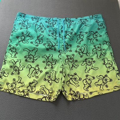 Grateful Dead Dancing Bears Swim Trunks Shorts Mens 3XLB Big Tall Gradient Ombre