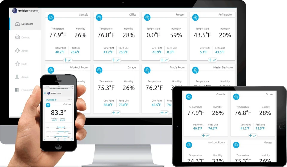 WS-8482 7-Channel Wireless Internet Remote Monitoring Weather Station with In... - Image 4 of 4