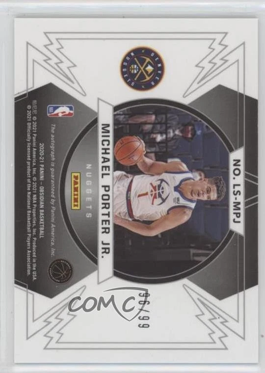 2020-21 Panini Obsidian Lightning Strike Signatures /99 Michael Porter Jr Auto - Image 2 of 2