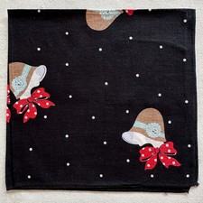 VTG Handkerchief Green Cotton Abstract Art Painting Red Rose Pattern Hanky 20"