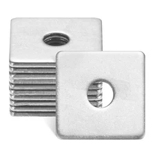 10-Pack Square Washers Plate, Fit M4 Bolt 0.79" OD 0.2" ID 1.5mm Thickness
