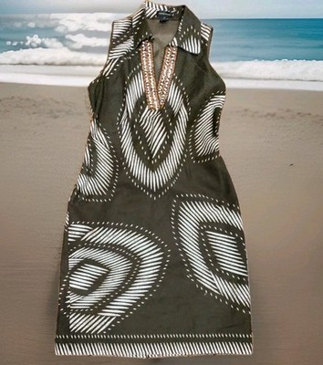 brown tribal dress Whitney Tribal Pattern Dress