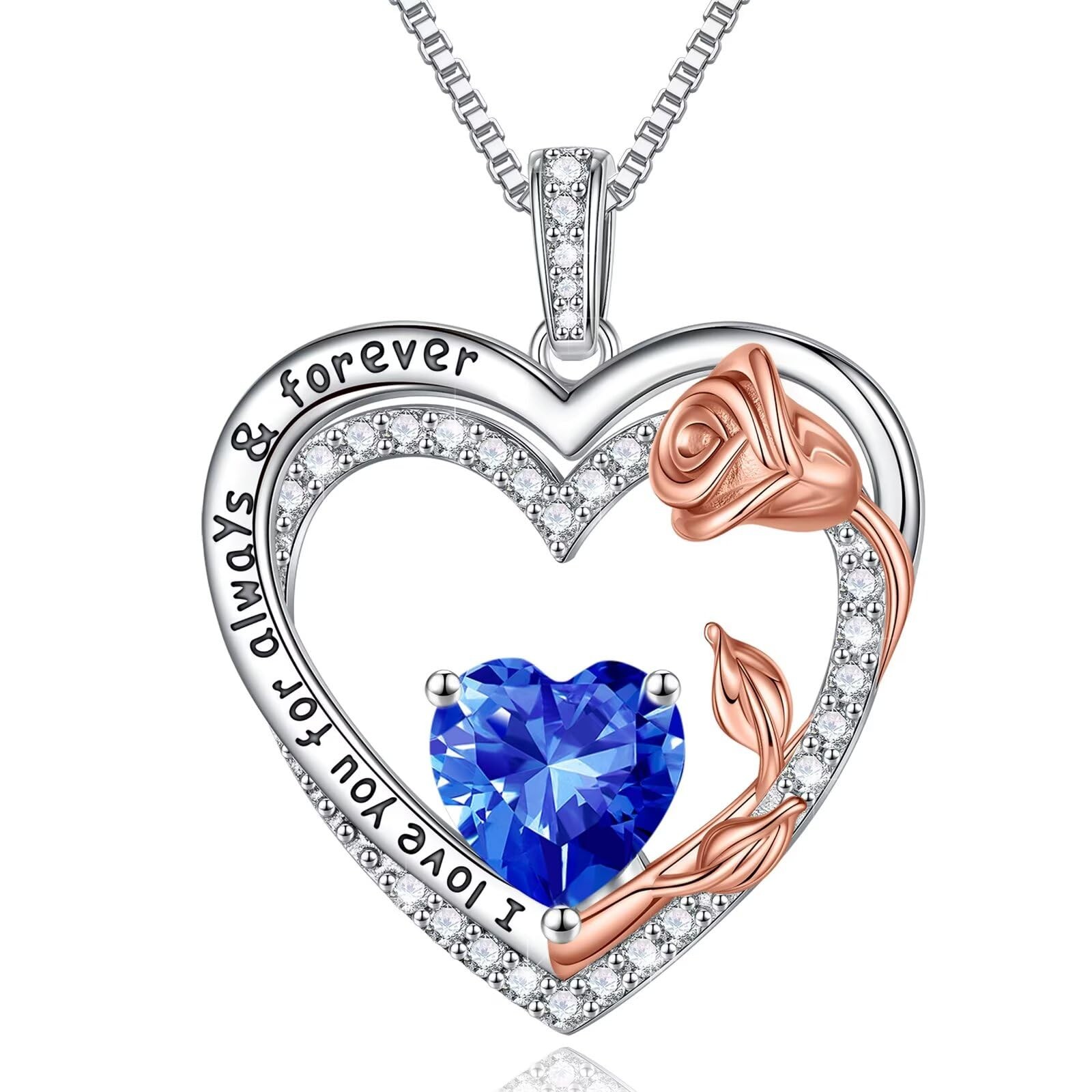 Birthday Gifts for Women Jewelry, Sterling Silver Birthstone Necklace Mothers...