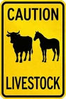 Caution Livestock Warning Vintage Tin Metal Signs Home Décor Funny Retro Wall fo