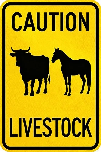 Caution Livestock Warning Vintage Tin Metal Signs Home Décor Funny Retro Wall fo