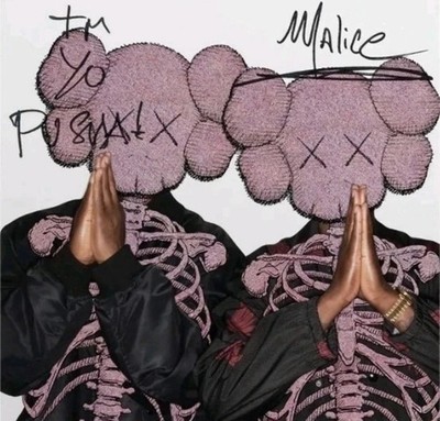 Clipse Pusha T Kaws Let God Sort Em Out Auto SIGNED Black LP Vinyl