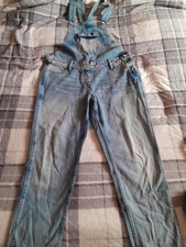 Womens Blue Denim Vintage Falmer Heritage Boyfriend Dungarees Size UK 12