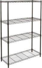 Amazon Basics 4-Shelf Adjustable Heavy Duty Steel Wire Rack 4-Shelf, Black