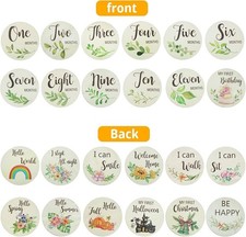 Baby Monthly First Year Milestone Leaves Country Wooden Signs Cards Photo Props