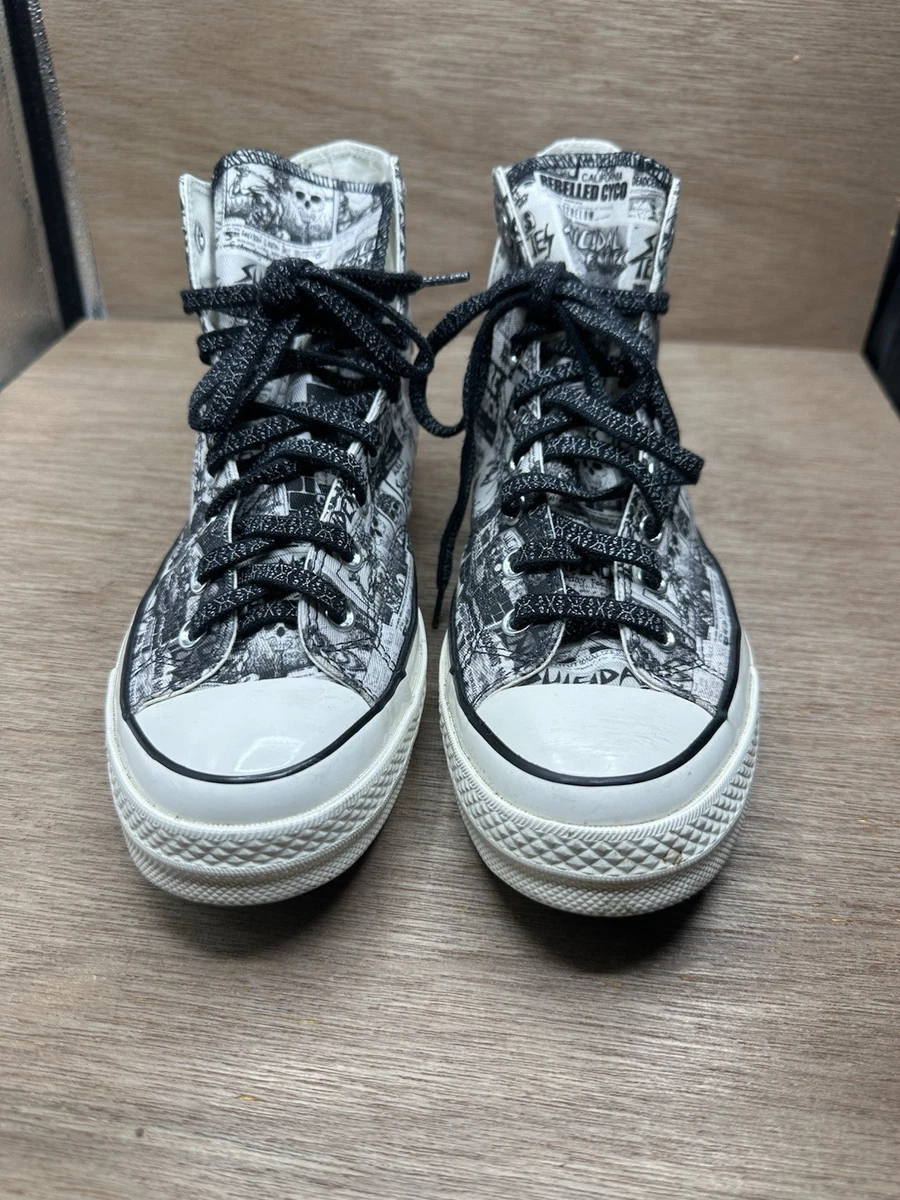 Suicidal Tendencies x Converse Chuck 70 High White Black for Sale