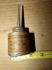 Vintage Gilchrist's Motor Oil Household Lubricant Oil Can W/Paper Label 1.5 OZ
