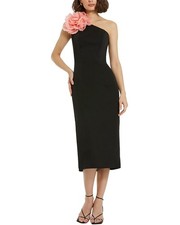 Mac Duggal Crepe One Shoulder Midi Dress With Flower Women's