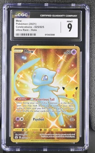 CGC 9 MEW 025 CELEBRATIONS ULTRA RARE GOLD POKEMON MINT