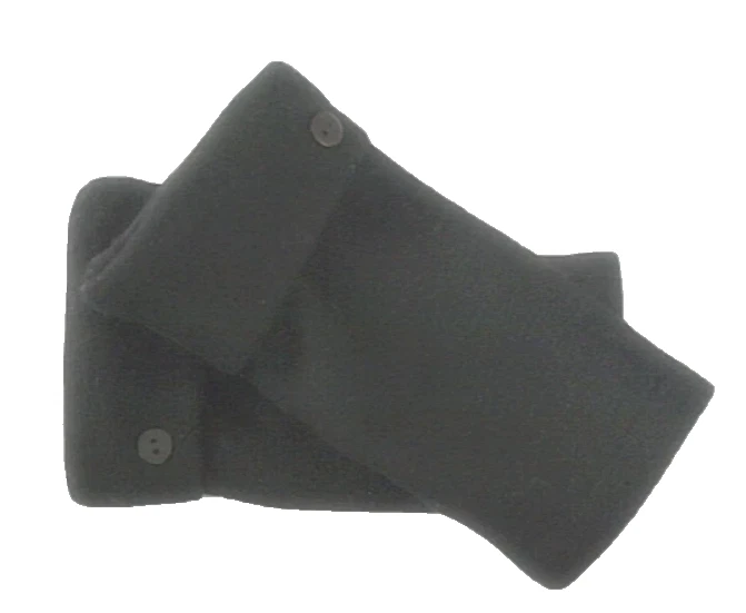 FINGERLESS GLOVES BLACK 100% MERINO WOOL M - L MEDIUM - LARGE ARM WARMERS CUFFS