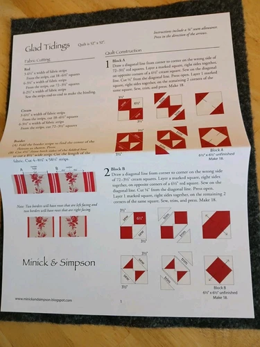 GLAD TIDINGS Quilt Instructions by Minick & Simpson - Picture 3 of 3