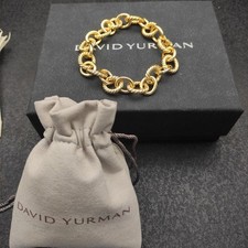 David Yurman 18K Gold Oval Link Cable Chain Bracelet - length 8.25 " w