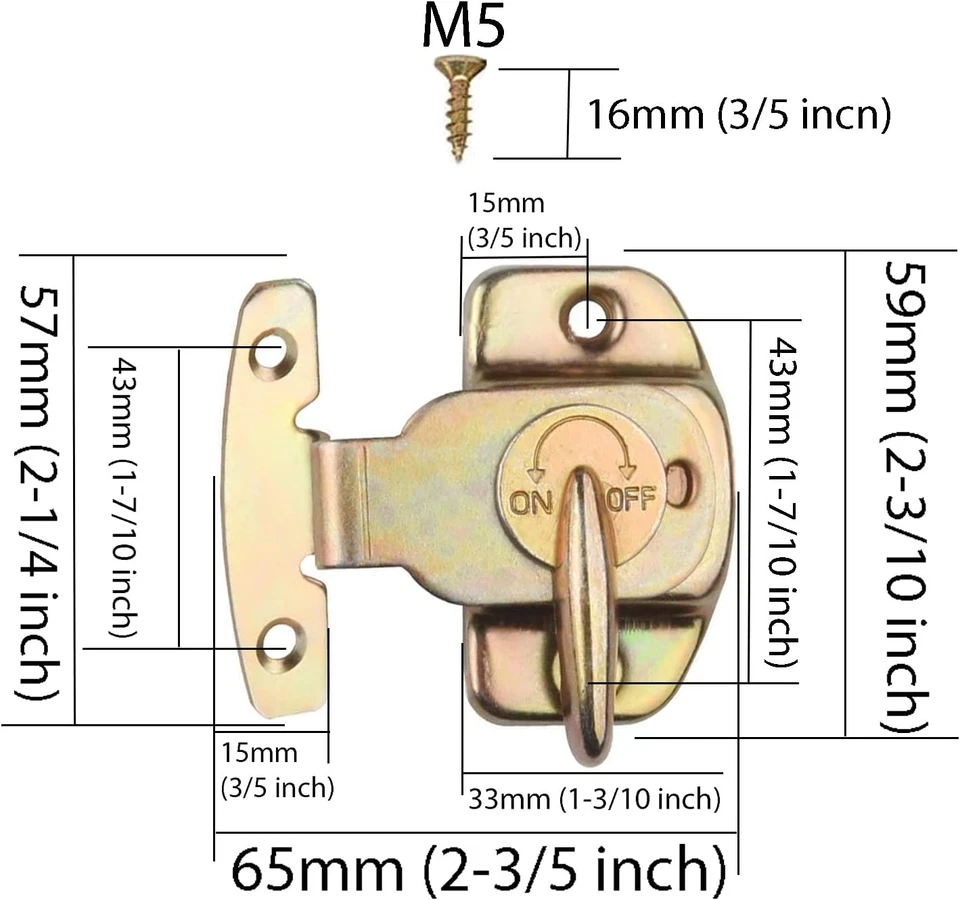 Cerraduras de mesa de metal, 6 conectores de hebillas de mesa de comedor de alta resistencia, amarillo Foto 2 de 4