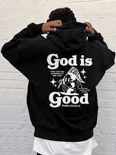 Men'S Casual Hooded Sweatshirt with Inspirational God is Good Graphic Print  Ps