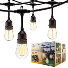 EcoScapes by Enbrighten 48' Outdoor LED Café String Lights 24 Bulbs