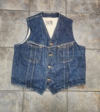 Vintage 1960s Lee Storm Rider Men's Large Sherpa Lined Western Denim Vest