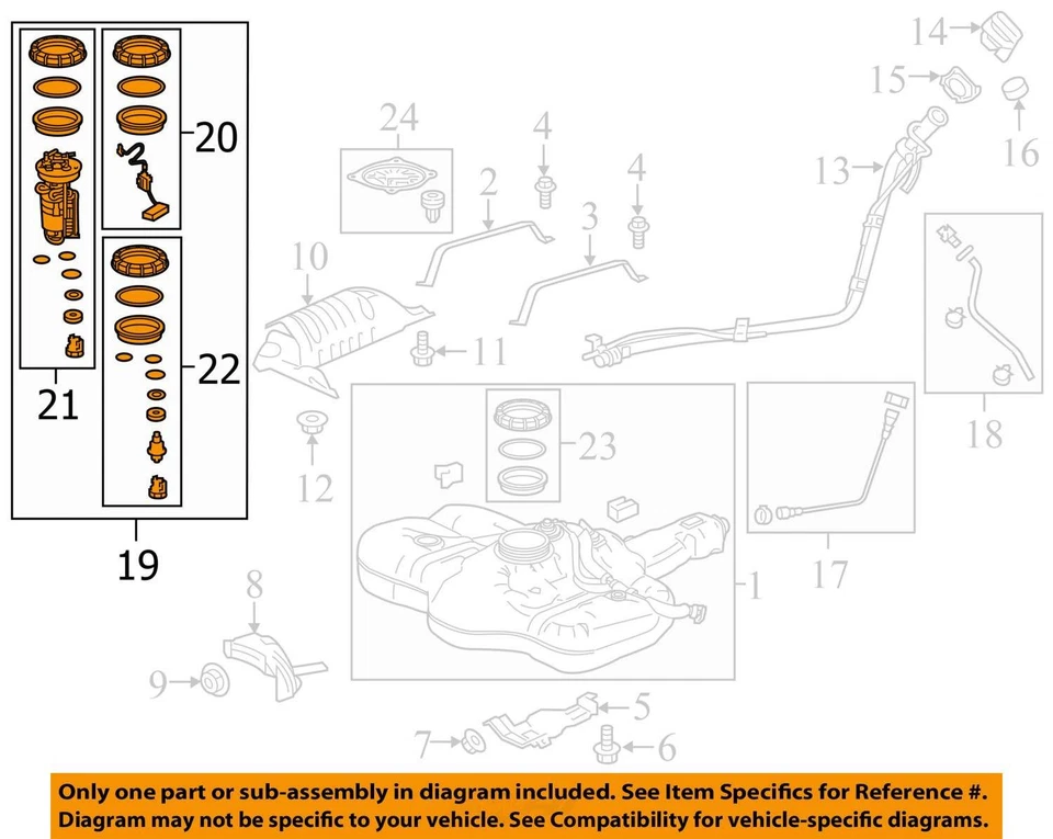 Conjunto de bomba de combustible eléctrica Honda Fit 2015-2020 XYDEF Foto 3 de 4