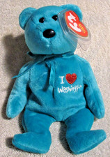 TY Beanie Baby - WASHINGTON the Bear (I Love Washington - State Excl) (8.5 inch)