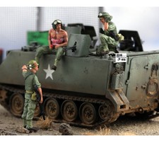 Homemade 1/72 US Army Vietnam War Armored 3 Soldier Finished Colored Model NEW