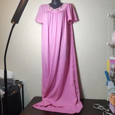 Pink Embroiery shadowline nightgown small, 53" Long From Shoulder 