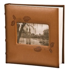 Pioneer Embossed Ivy Frame Leatherette Cover Photo Album, Brown 4 x 6 inches