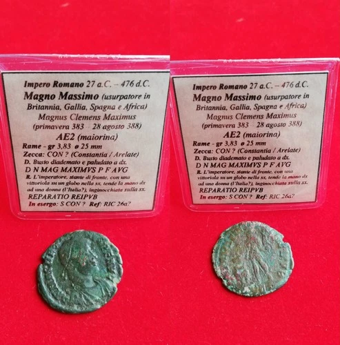 Magno Maximus - Majorina AE2 - Roman Empire Ancient Coin
