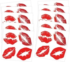(Free Duty Tax) Watermelon Red Lips Tattoo Fake Face Tattoos for Women Hallo