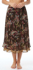 Talbots Skirt Sz 10 L Paisley Cheetah Flowy Two Layers Fairycore Whimsigoth Boho