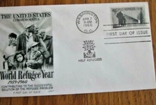 WORLD REFUGEE YEAR  1960 FLEETWOOD CACHET FDC