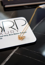 18k Yellow Gold Asher Cut Diamond Butterfly Necklace (46D = .21) (12ASC = .19)